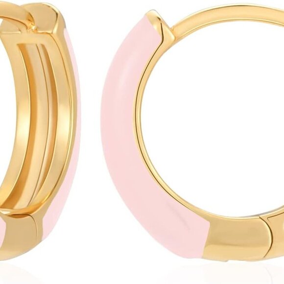 Jewelry - Chic 18K Gold Plated Hypoallergenic Small Hoop Earrings - Perfect Gift for Her